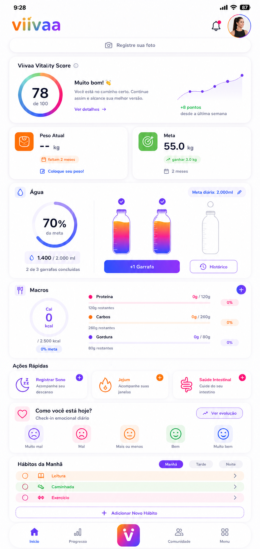 Viivaa app dashboard